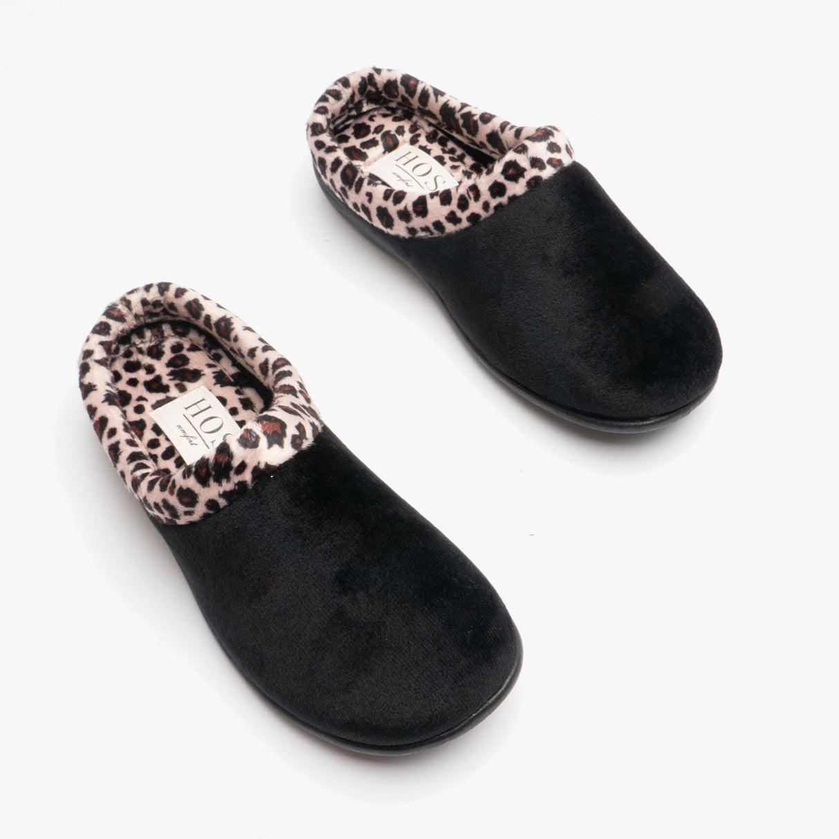 HOS Comfort CHERYL Womens Mule Slippers Leopard
