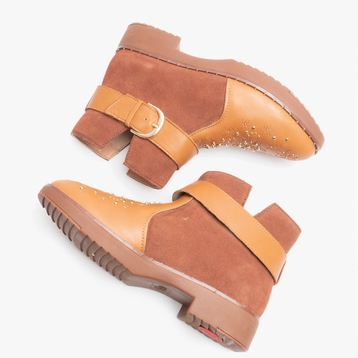 FitFlop ATHENA FLOWER STUD Womens Leather Ankle Boots Light Tan