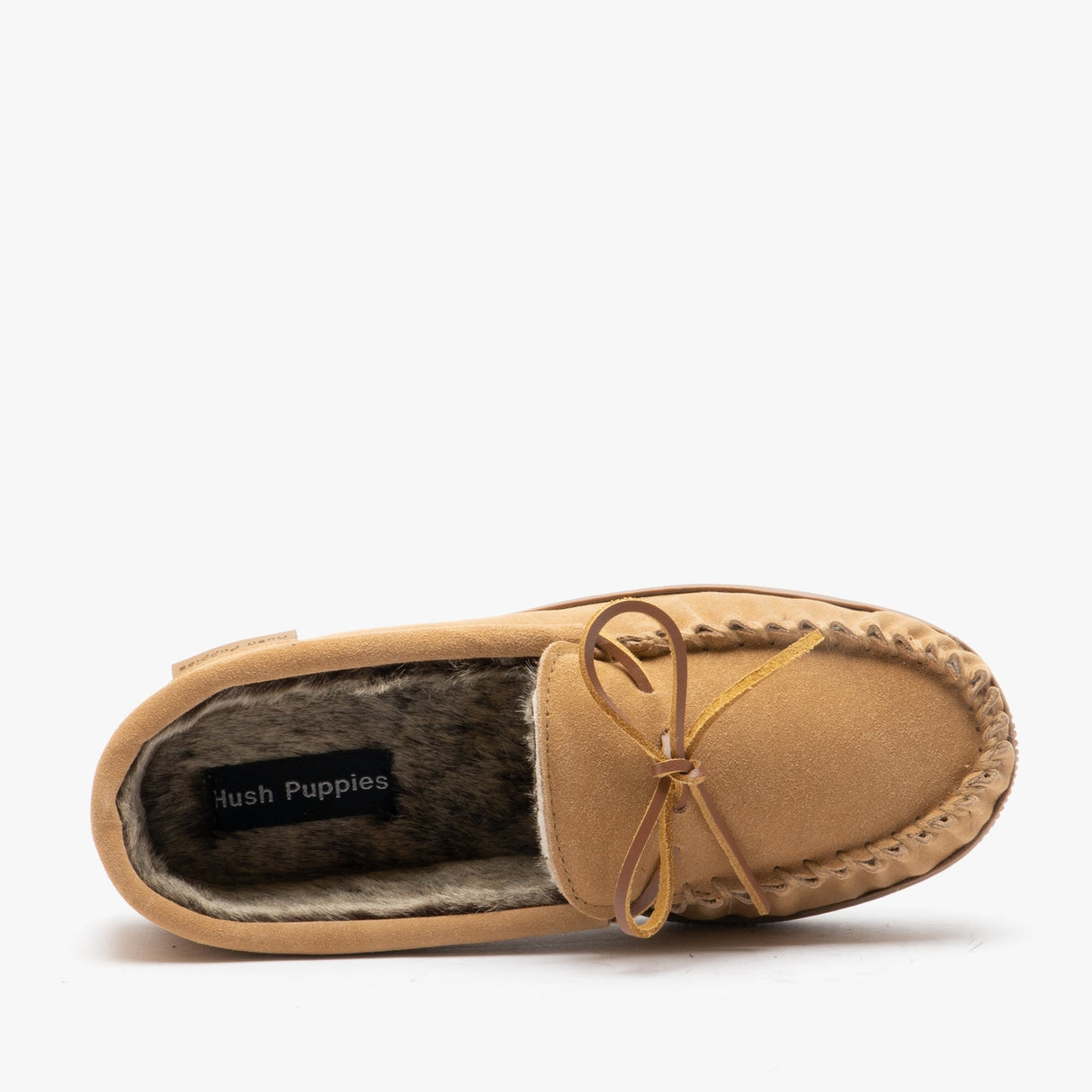 Hush Puppies ACE Mens Suede Moccasin Slippers Tan