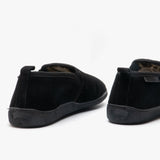 Hush Puppies ARNOLD Mens Suede Full Slippers Black
