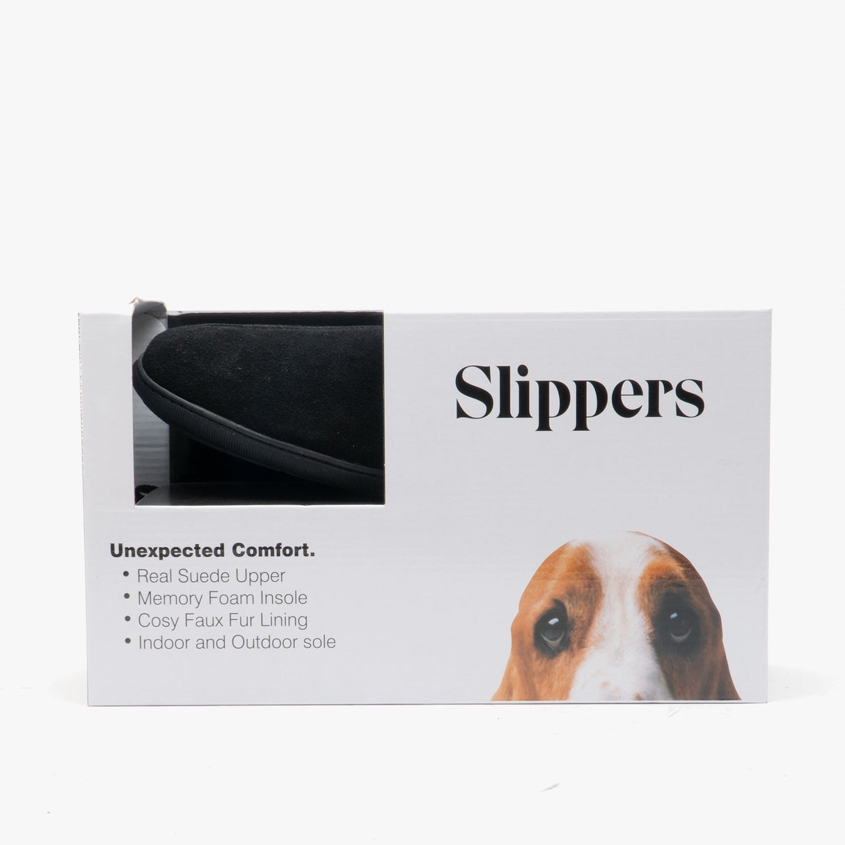 Hush Puppies ARNOLD Mens Suede Full Slippers Black