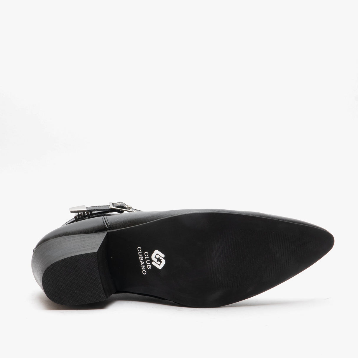 Club Cubano PAVEL Mens Leather Winklepicker Cuban Heel Boots Black