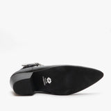 Club Cubano PAVEL Mens Leather Winklepicker Cuban Heel Boots Black