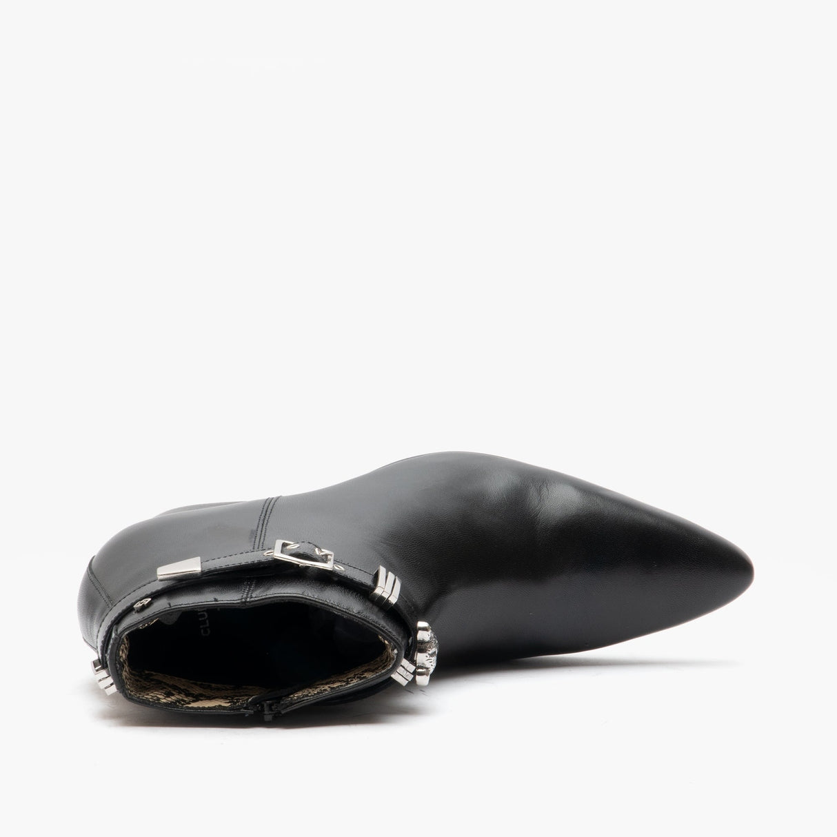 Club Cubano PAVEL Mens Leather Winklepicker Cuban Heel Boots Black