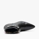 Club Cubano PAVEL Mens Leather Winklepicker Cuban Heel Boots Black