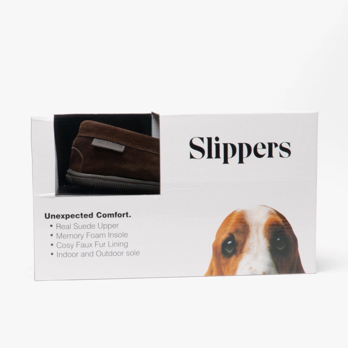 Hush Puppies ACE Mens Suede Moccasin Slippers Brown