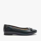 Hush Puppies NAOMI Womens Leather Ballerina Pumps Navy