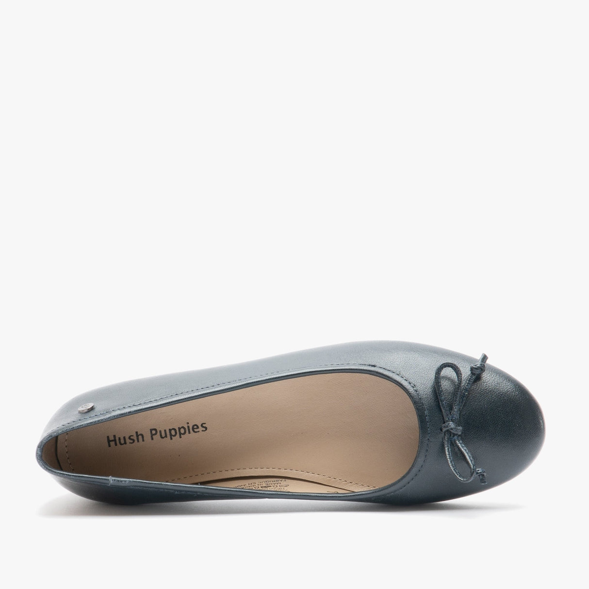 Hush Puppies NAOMI Womens Leather Ballerina Pumps Navy