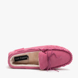 Hush Puppies ALLIE Womens Suede Moccasin Slippers Rose