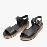 Hush Puppies ELLIE Womens Leather Sandals Black