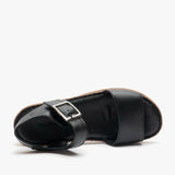 Hush Puppies ELLIE Womens Leather Sandals Black