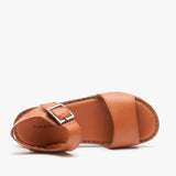 Hush Puppies ELLIE Womens Leather Sandals Tan
