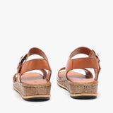 Hush Puppies ELLIE Womens Leather Sandals Tan