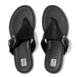 FitFlop GRACIE Womens Leather Toe Post Sandals All Black