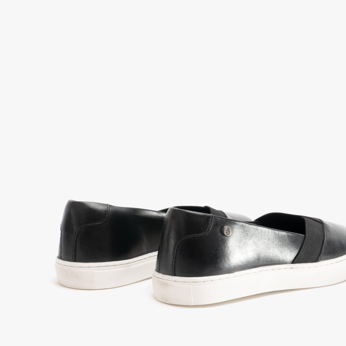 Hush Puppies TIFFANY Womens Leather Slip On Pumps Black/White