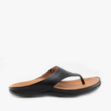 Strive MAUI Womens Leather Toe Post Sandals Black