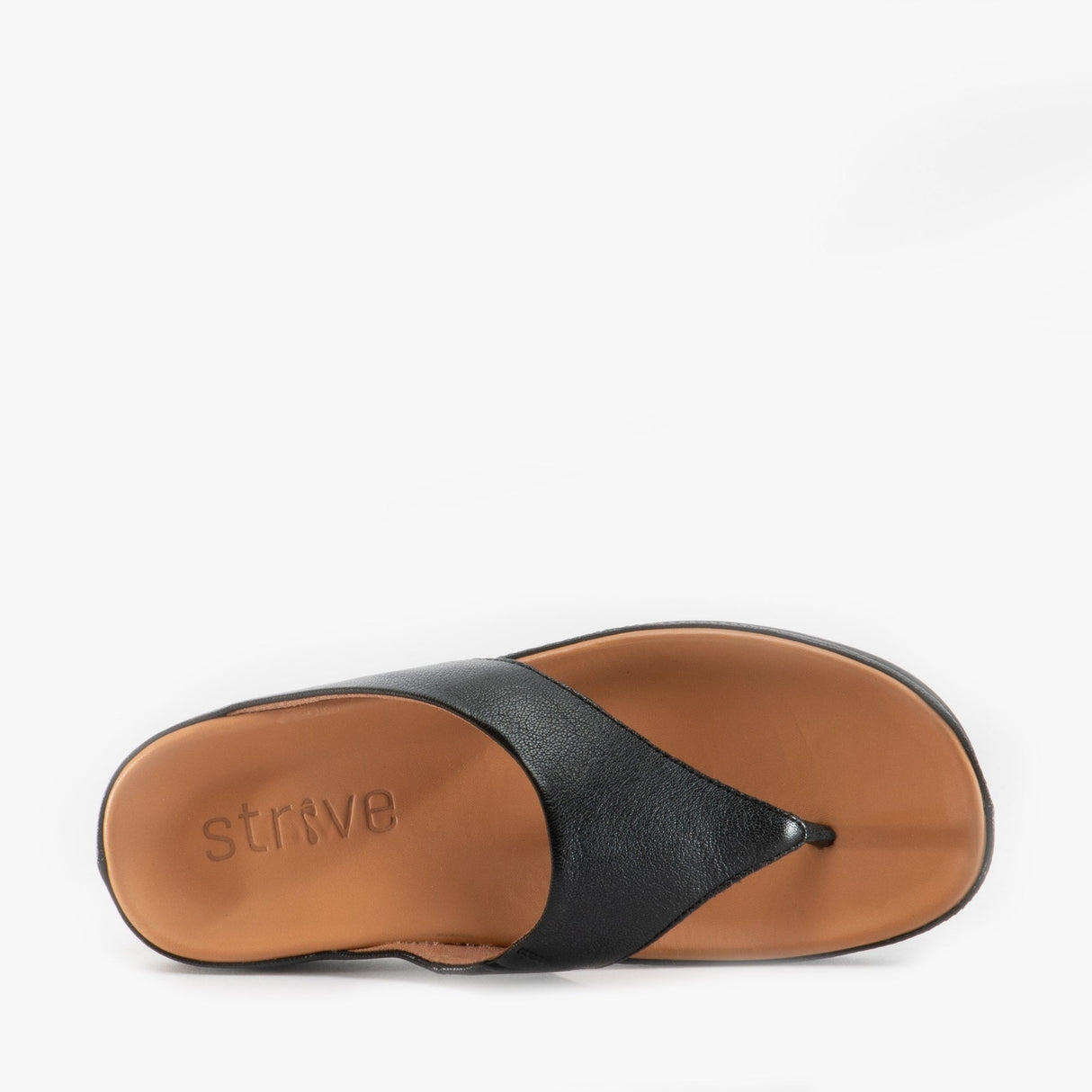 Strive MAUI Womens Leather Toe Post Sandals Black