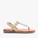 Hush Puppies NORAH Womens Leather Toe Post Sandals Python/Nude