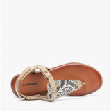 Hush Puppies NORAH Womens Leather Toe Post Sandals Python/Nude