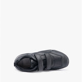 GEOX WADER Boys Leather Touch Fasten School Shoes Black