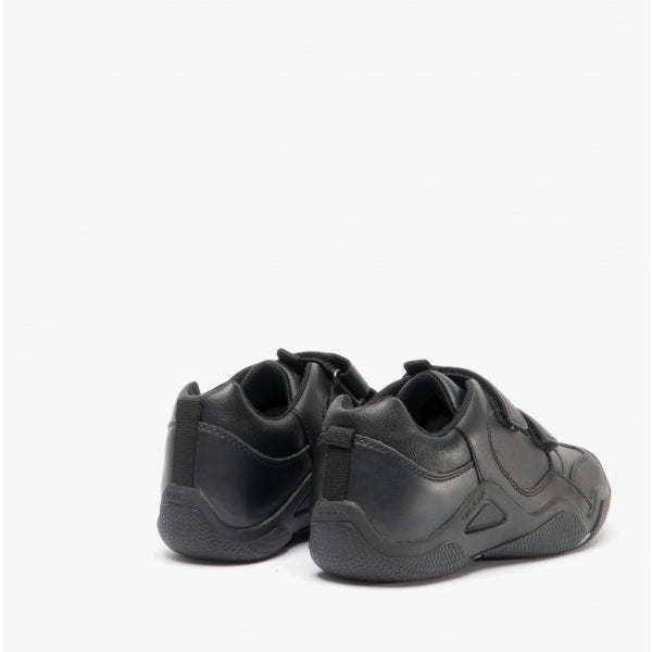 GEOX WADER Boys Leather Touch Fasten School Shoes Black