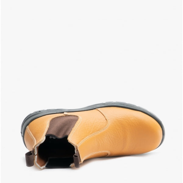 Grafters M955B Mens Leather Chelsea Safety Boots Tan