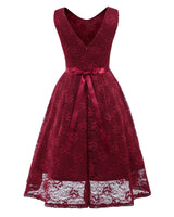 Women’s Sleeveless Lace Dress – Round Neck, Long Elegant Bridesmaid & Evening Gown