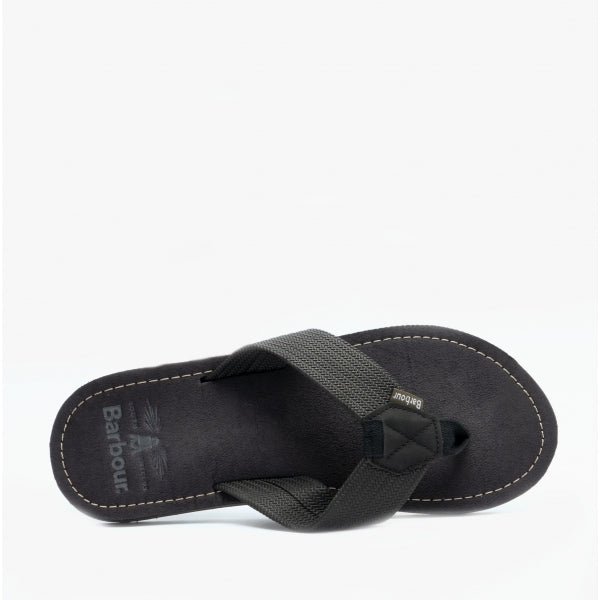 Barbour TOEMAN Mens Flip Flops Black