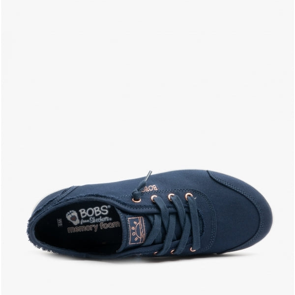 Skechers 33492/NVY BOBS B CUTE Womens Canvas Slip On Trainers Navy