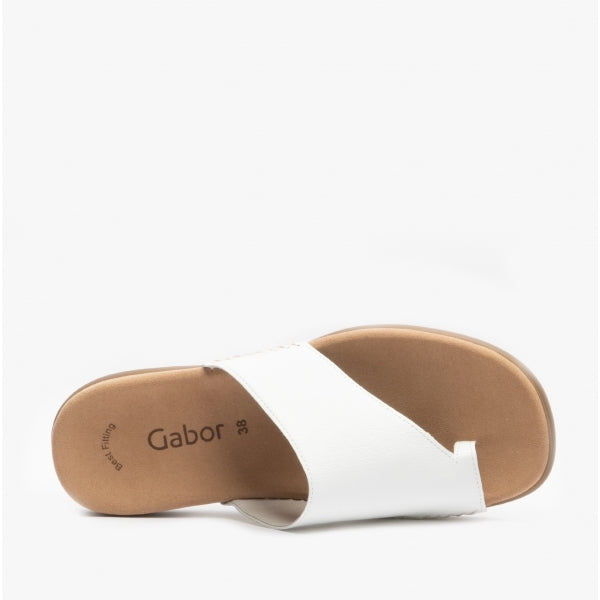 Gabor LANZAROTE Womens Leather Mule Sandals White