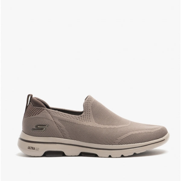 Skechers 216038/TPBR GO WALK 5 RITICAL Mens Slip On Trainers Taupe/Brown