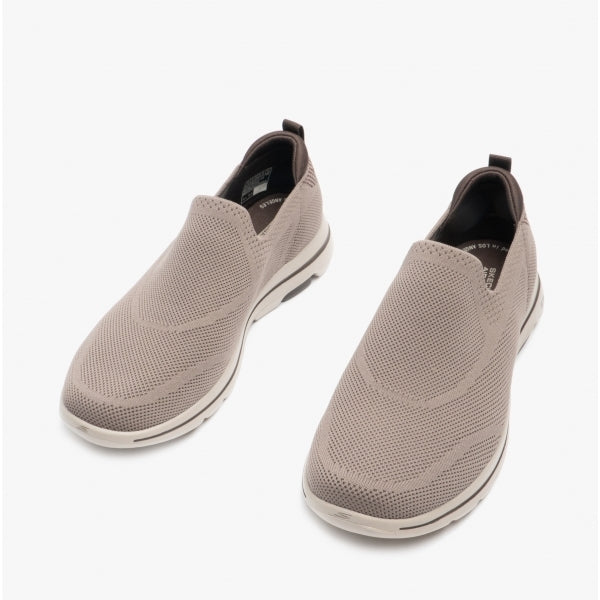 Skechers 216038/TPBR GO WALK 5 RITICAL Mens Slip On Trainers Taupe/Brown