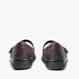 DB Shoes BUXTON Womens Leather Extra Wide (2E) Mary Jane Shoes Wineberry