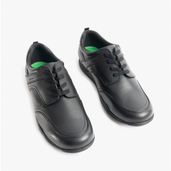 Hush Puppies HARVEY Boys Leather School Shoes Black