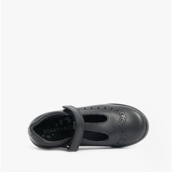 Start-Rite LEAP FROG Girls Leather T-Bar School Shoes Black