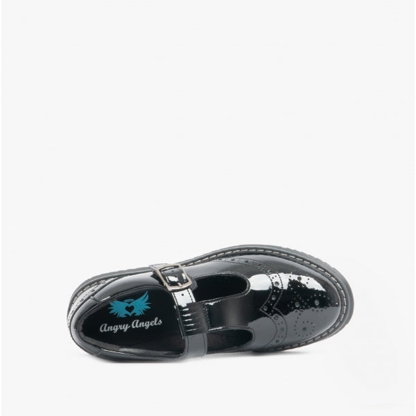 Start-Rite IMAGINE Girls Leather T-Bar School Shoes Patent Black