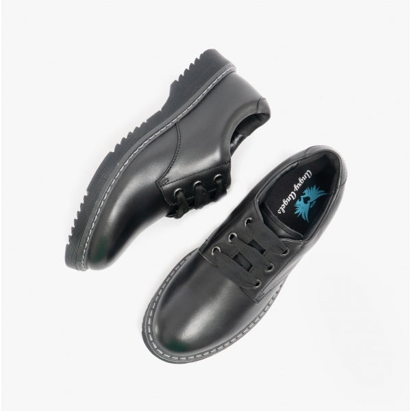 Start-Rite IMPACT Girls Leather Lace Up School Shoes Black