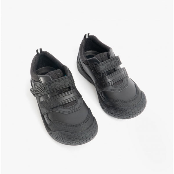 Start-Rite STRIKE Boys Leather Touch Fasten School Shoes Black