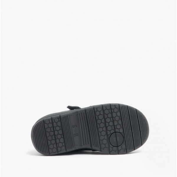 Start-Rite STRIKE Boys Leather Touch Fasten School Shoes Black