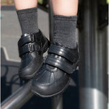 Roamers WILFRED Boys Black Leather Touch Fasten Shoes