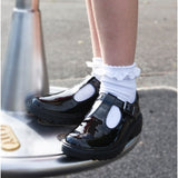 GEOX CASEY Girls School Shoes Patent Black