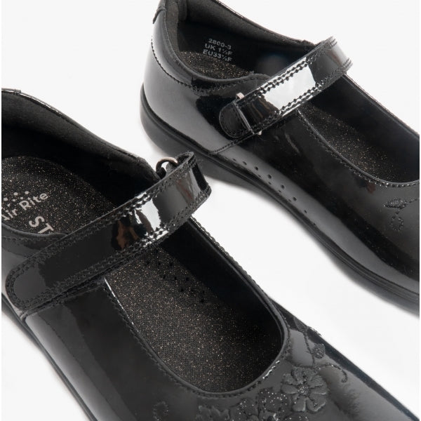 Start-Rite WISH Girls Leather Mary Jane School Shoes Patent Black