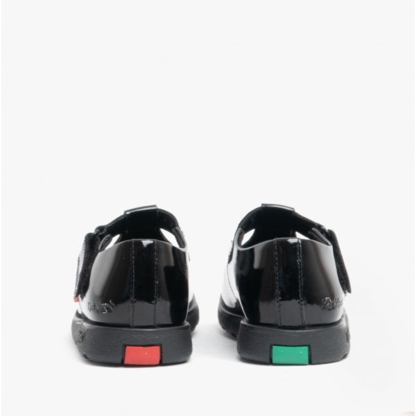 Kickers 115178 FRAGMA T-BAR Girls School Shoes Patent Black