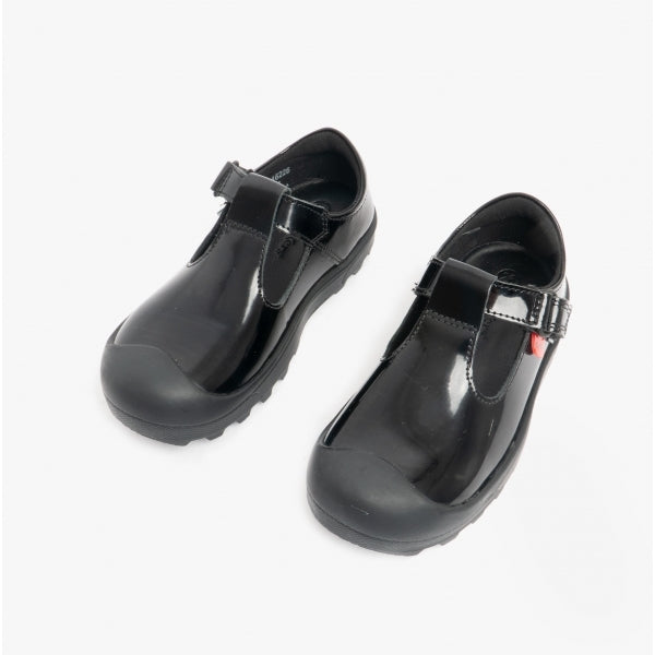 Kickers 116226 PLUNK MJ Girls School Shoes Black Patent