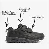 DEK FELIX II Boys School Trainers Black