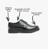 Kickers 116241 FINLEY LO Boys School Shoes Black