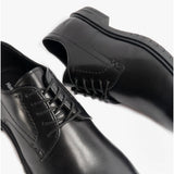 Hush Puppies STERLING Mens Leather Derby Shoes Black