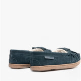 Hush Puppies ADDY Womens Suede Moccasin Slippers Navy