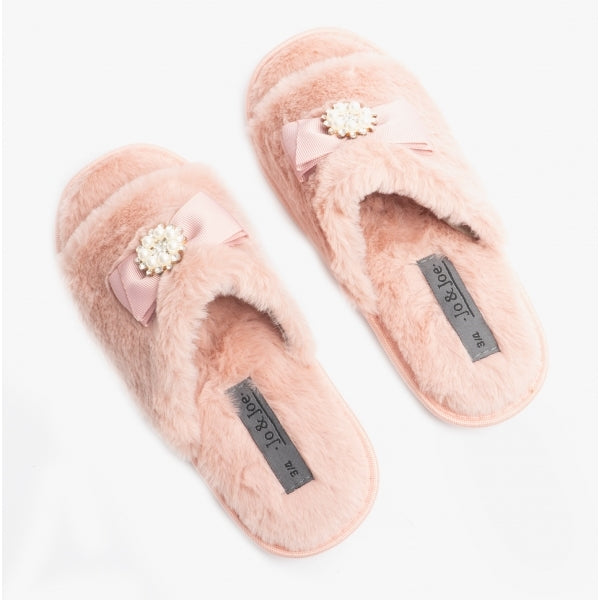 Jo & Joe EMPRESS Womens Open Toe Mule Slippers Blush