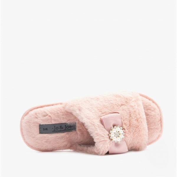 Jo & Joe EMPRESS Womens Open Toe Mule Slippers Blush